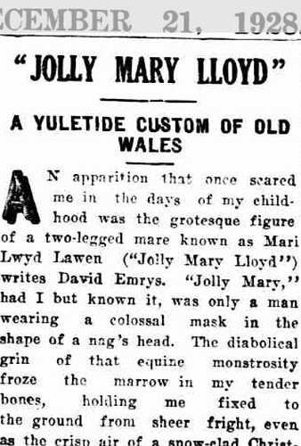 JOLLY MARY LLOYD - A YULETIDE CUSTOM OF OLD WALES